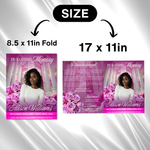 Pink Roses Funeral Program Template: 8-Page Memorial (Canva PDF)