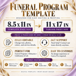 Funeral Program Template Bundle, Editable Canva Memorial Booklet, Celebration of Life, Obituary Order of Service, 8.5x11 Bifold (Copy)