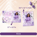 Purple Roses Funeral Program Template: 8-Page Memorial (Canva, PDF Download)