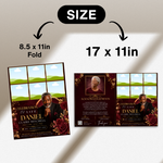 red & Gold Funeral Program Canva Template |8 Page Memorial Booklet
