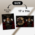 red & Gold Funeral Program Canva Template |8 Page Memorial Booklet