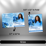 Blue Roses Funeral Program Template: 8-Page Memorial (Canva, PDF Download)