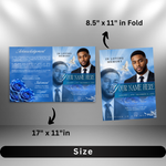 Light Blue Sky & Roses Funeral Program Template – preview image 7