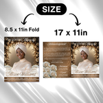 Brown Roses Funeral Program Template: 8-Page Memorial (Canva PDF)