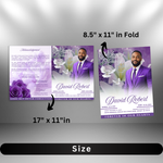 Purple Funeral Program Template: 8-Page Memorial (Canva, PDF Download)