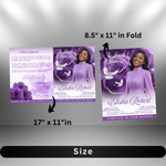 Purple Roses Funeral Program Template: 8-Page Memorial (Canva, PDF Download)