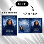 Blue Funeral Program Canva Template | 8 Page Memorial Booklet (Canva, PDF)
