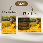 Yellow Gold Funeral Program Template: 8-Page Memorial Program