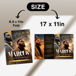 Back & Gold Funeral Program Canva Template | Gold Theme | 8 Page Memorial Booklet