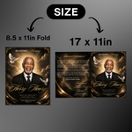 Black & Gold Roses Funeral Program Template: 8-Page Memorial (Canva PDF)