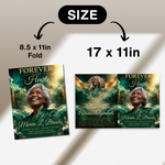 Green & Gold Roses Funeral Program Template: 8-Page Memorial (Canva PDF)