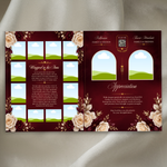 Red Funeral Program Canva Template | 8 Page Memorial Booklet