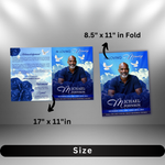 Blue Funeral Program Template: 8-Page Memorial, Celebration of Life (Canva, PDF Download)