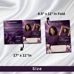 Purple & Gold Funeral Program Template: 8-Page Memorial (Canva PDF)