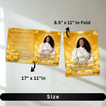 Yellow Roses Funeral Program Template: 8-Page Memorial (Canva PDF)