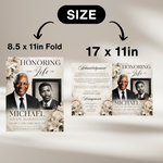 White Brown Funeral Program Template: 8-Page Memorial Program