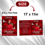 Red Roses Funeral Program Template: Celebration of Life (Canva, 8 Pages, Digital Download)