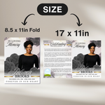 Grey Roses Funeral Program Template: Celebration of Life (Canva, 8 Pages, Digital Download)