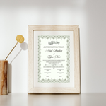 Personalized Nikkah Certificate: Islamic Wedding Contract (Digital Download A4 Template)