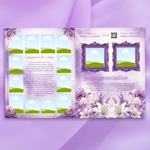 Purple Roses Funeral Program Template, Memorial Obituary (Canva Template)