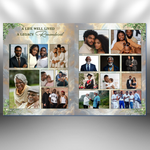 White Roses Funeral Program Template, 8 Page Memorial (Canva)
