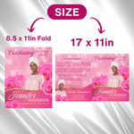 Pink Roses Funeral Program Template: Celebration of Life (Canva, 8 Pages, Digital Download)