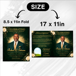Green and Gold Funeral Program Template: 8-Page Memorial (Canva PDF)