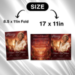 Red & Gold Funeral Program Canva Template |8 Page Memorial Booklet
