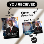 Funeral Program Canva Template | Heavenly Dove Memorial Theme | 8 Page Memorial Booklet