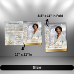 White Roses Funeral Program Template: 8-Page Memorial, Celebration of Life (Canva, PDF Download)