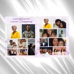 Purple Roses Funeral Program Template: 8-Page Memorial (Canva PDF)
