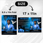 Blue and Black Funeral Program Template: 8-Page Memorial (Canva PDF)
