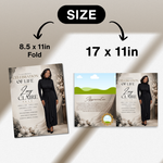 Back & Gold Funeral Program Canva Template | Gold Theme | 8 Page Memorial Booklet