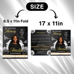 Black & Gold Funeral Program Template: 8-Page Memorial (Canva Editable Digital Download)
