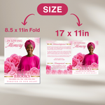 Pink Roses Funeral Program Template: Celebration of Life (Canva, 8 Pages, Digital Download)