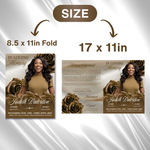 Royal Brown Roses Funeral Program Template: 8-Page Memorial (Canva PDF)