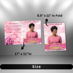 Pink Roses Funeral Program Template: 8-Page Memorial, Celebration of Life (Canva Template, PDF Download)