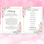 Blush Floral Funeral Program Template: Elegant Celebration of Life (Canva PDF)