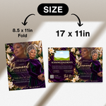 Purple Funeral Program Canva Template | 8 Page Memorial Booklet