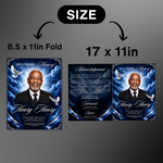 Blue Funeral Program Template: 8-Page Memorial (Canva PDF)