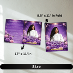 Purple Roses Funeral Program Template: 8-Page Memorial (Canva, PDF Download)