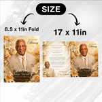 Orange Roses Funeral Program Template: 8-Page Memorial (Canva PDF)