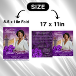 Purple Roses Funeral Program Template: 8-Page Memorial (Canva, Digital Download)