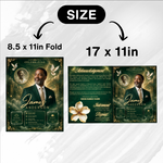 Green & Gold Funeral Program Canva Template |8 Page Memorial Booklet