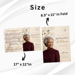 Burgundy & Gold Funeral Program Template, 8-Page Memorial (Canva, PDF)