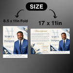 Blue & White Funeral Program Template: 8-Page Memorial (Canva PDF)