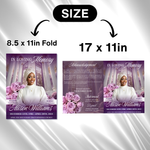 Purple Floral Funeral Program Template, 8-Page Memorial (Canva, PDF)