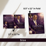 Purple & Gold Funeral Program Template: 8-Page Memorial (Canva PDF)