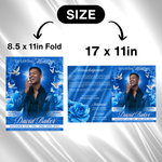Blue Roses Funeral Program Template: 8-Page Memorial (Canva PDF)