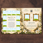 White & Green Funeral Program Canva Template | 8 Page Memorial Booklet